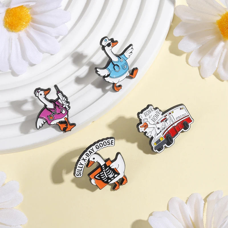 3-7pcs/sets Cartoon Anime Middle Finger Rude Cat Enamel Pins Low Battery Daisy Flower Brooches Backpack Lapel Badge Jewelry Gift