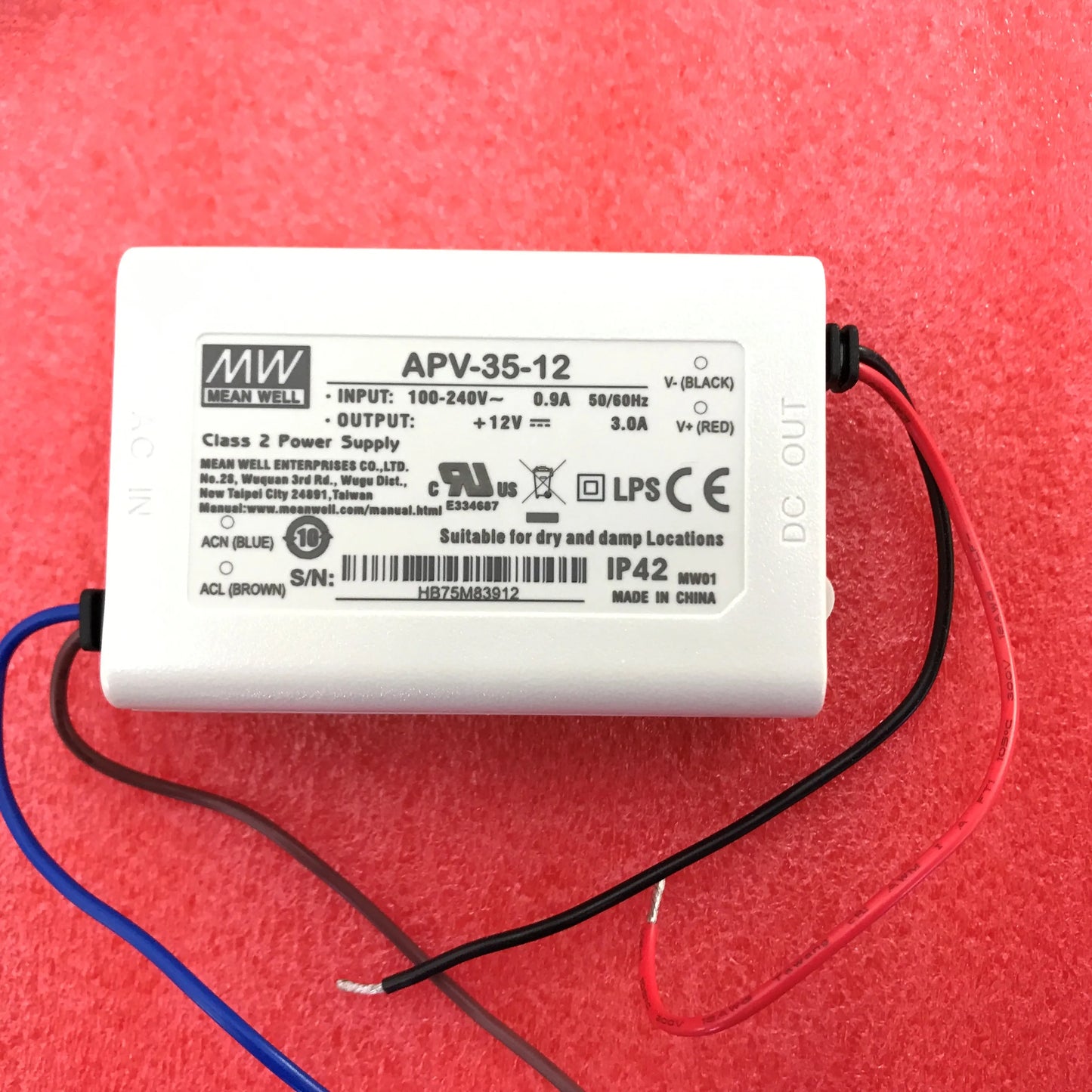MEAN WELL APV-35 APV-35-5 APV-35-12 APV-35-15 APV-35-24 APV-35-36 Single Output Switching Power Supply APV-35 5V 12V 15V 24V 36V