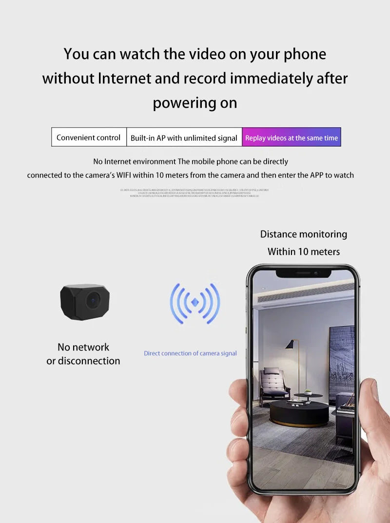 Wireless Camera 4K Surveillance Security Mini Video Cam Night Vision Motion Detect Camcorder Mini Cam Monitor Smart Home