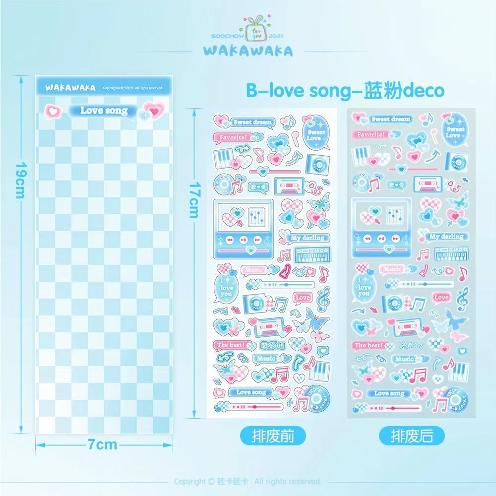SCRAPBOOK Music Decorative STICKER Korean DIY Phone Luggage Motorcycle Laptop Flakes Idol Card Deco Sticker