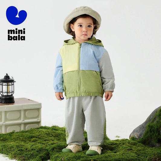 Mini Bala Unisex Kids Outdoor Long Sleeve Set 2025 New Full Comfortable Hooded Top-and-Long Trousers