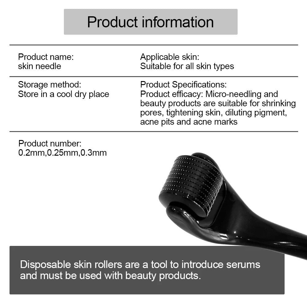 DRS 540 Dermaroller Facial Skin Care Titanium Derma Roller Micro Needle Roller for Hair Regrowth Beard Growth Face Beauty Device