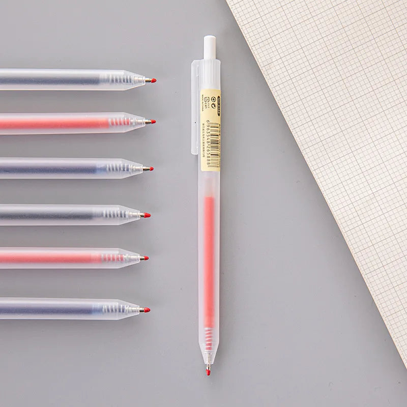 Conjunto de canetas de gel retráteis, 6/10 peças, 0.5mm, tinta preta/azulesferográfica,escrita,escritórioassinaturadenegócios