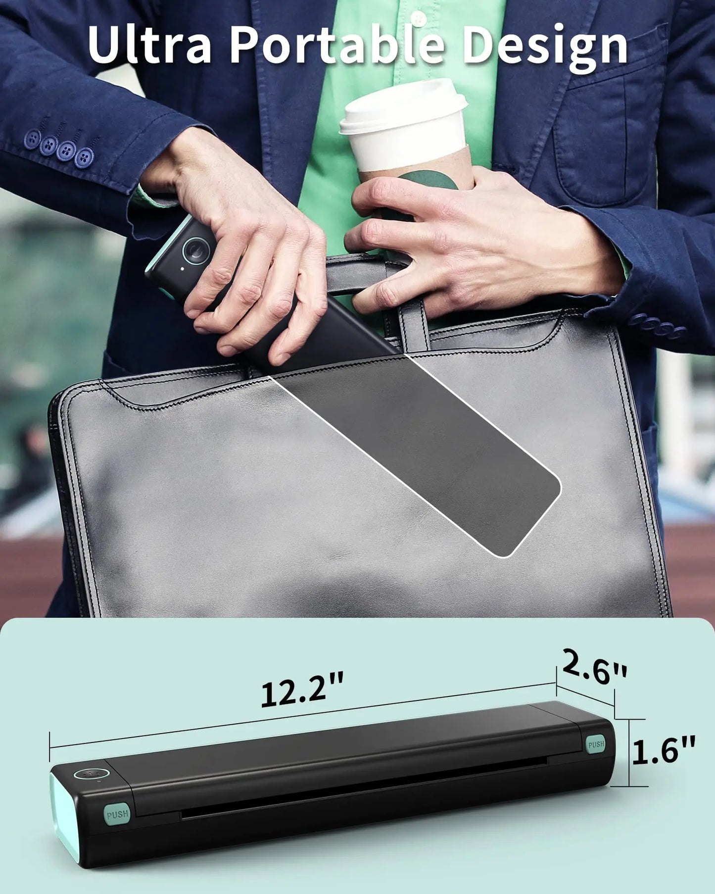 Phomemo M08F A4 Portable Thermal Printer 8.26"x11.69" A4 Thermal Paper Wireless Mobile Travel Printer Android iOS Laptop Printer