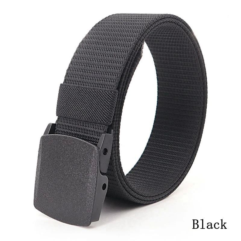 38mm Tactical Waist Belt Unisex Lightweight Weave Fabric with Plastic Buckle for Airport Security Men Women Camouflage Style