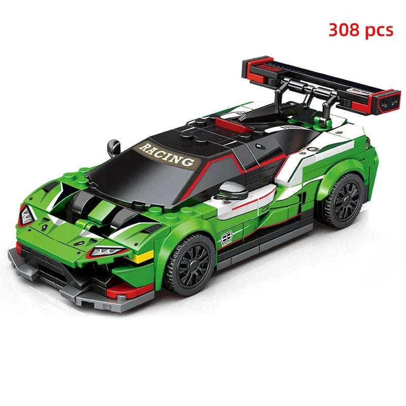 City Technical Vehicle Speed  Racing Car Building Blocks Courses Rennen гонки Carreras Moc DIY Model Brick Toys