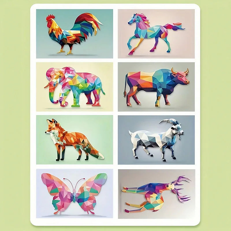 3D Animal Jigsaw Puzzle Stickers DIY Handmade Creative Collage Art Set With Self-Adhesive Paper Back To School Gifts Educational