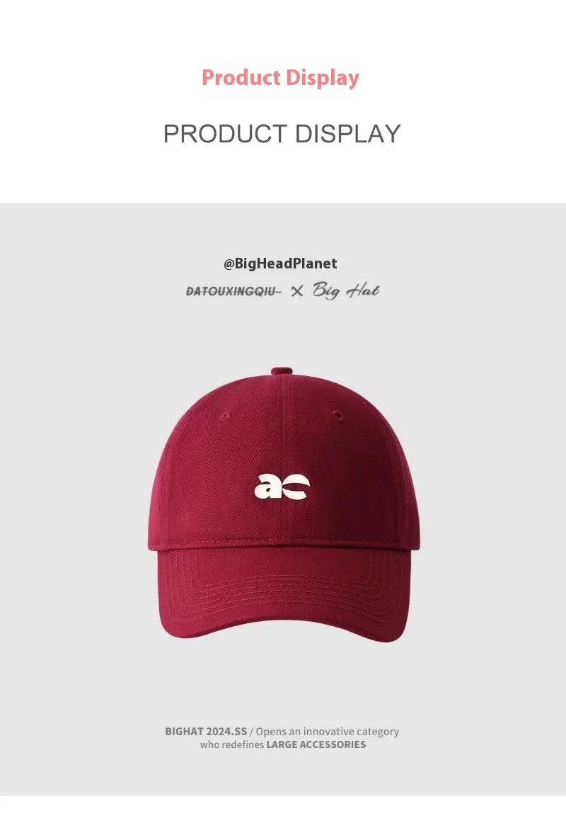 Plus Size Fashion Baseball Cap Deep Wide Brim Large Round Face Slimming Duckbill Hat Breathable Comfortable Chinese Bran