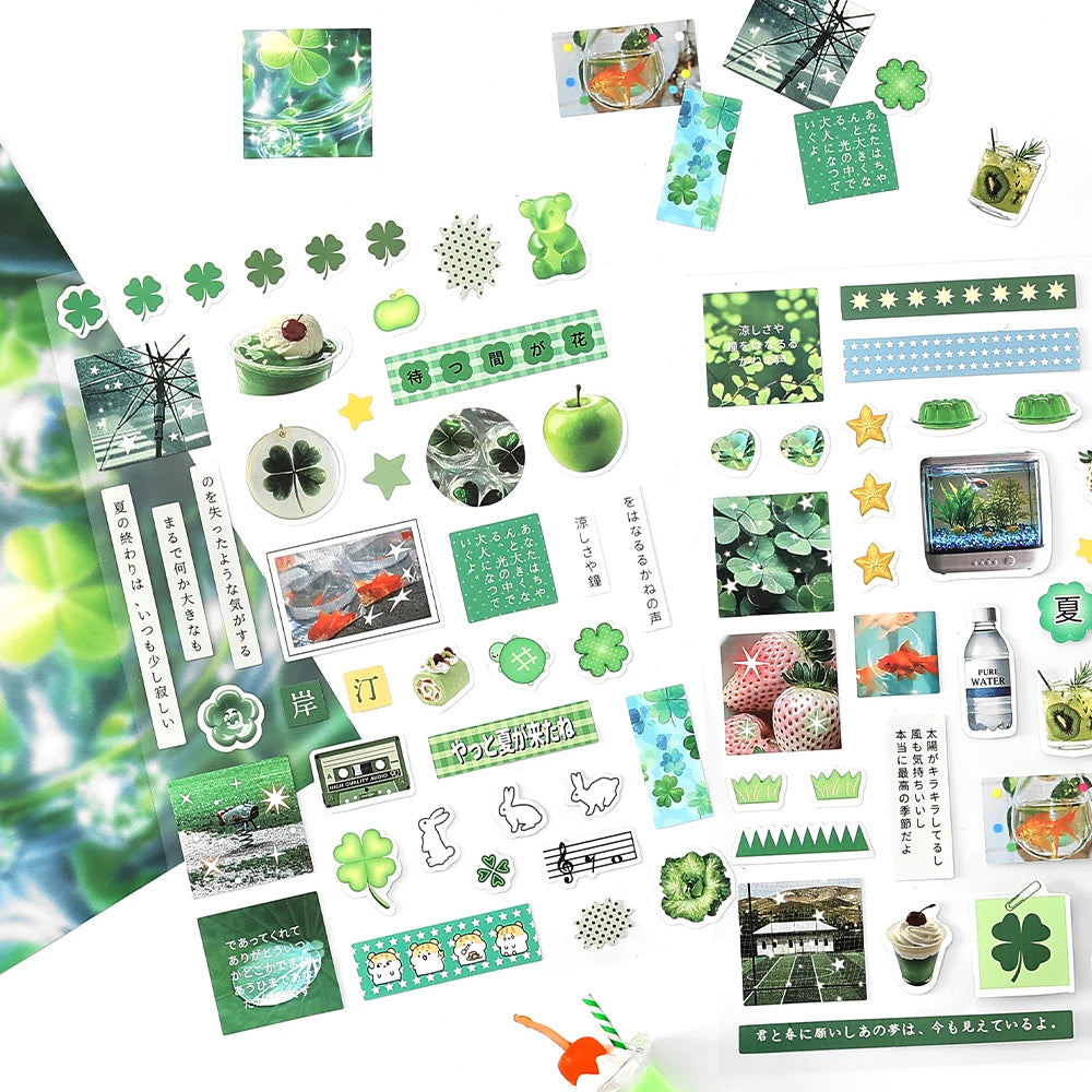 2sheets Kawaii Japanese Childhood Memories Die cut Adhesive Sticker Junk Journal Collage Decoration Scrapbook Diary Cute Sticker
