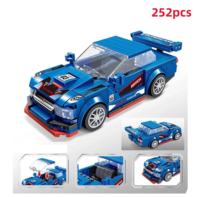 City Technical Vehicle Speed  Racing Car Building Blocks Courses Rennen гонки Carreras Moc DIY Model Brick Toys