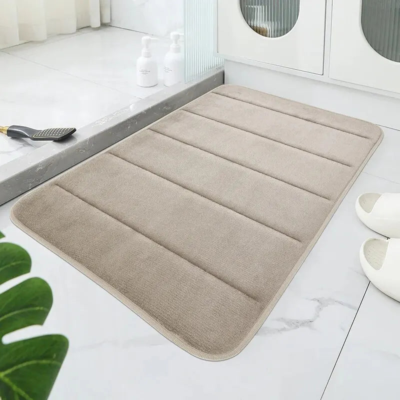 Coral Velvet Bathroom Mat Anti-Skid Quick Dry Machine Washable Soft Comfortable Toilet Floor Mat Easy to Use