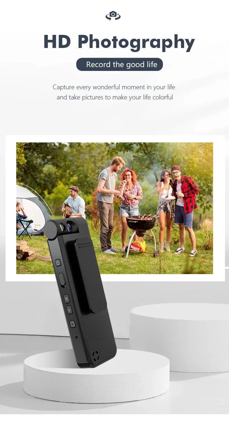 Mini Camera 1080P 2K HD Body Cam Portable Small Digital Video Recorder Police Night Vision Miniature Camcorder 1.3 Inch Bodycam