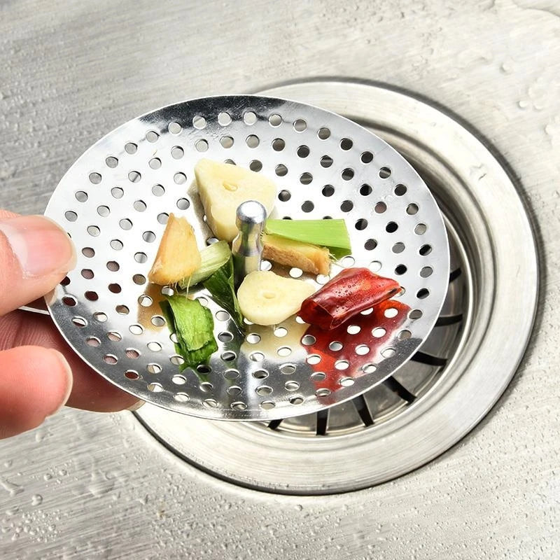 Kitchen Sink Strainer Stopper Stainless Steel Replacement Drain Filter Bathtub Hair Catcher Waste Hole Trap Bathroom Accessories