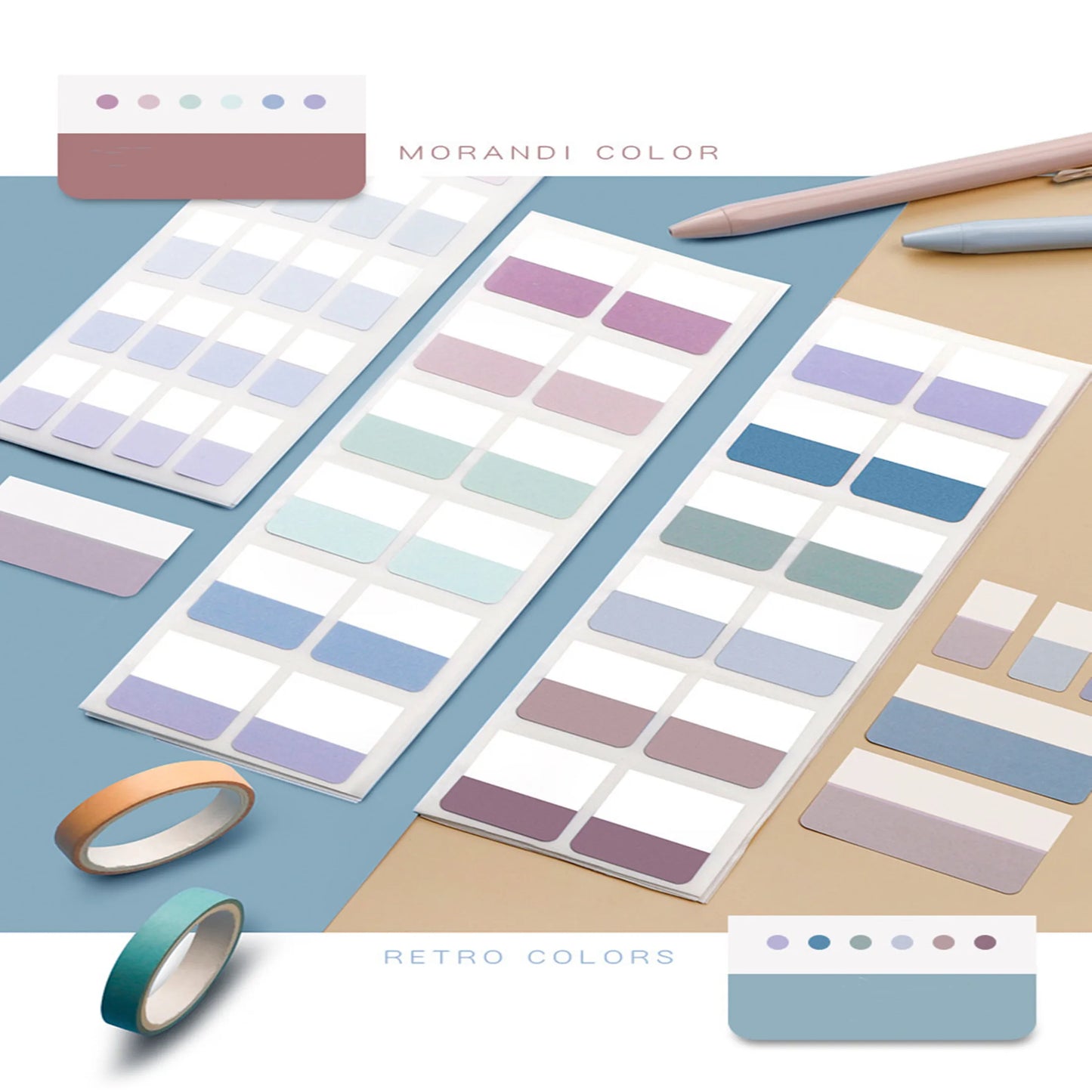 Writable and Removable Index TabsLabel StickersLoose-leaf NotebookBook ClassificatioSmall Strip MarkersnSticky Notes Tabs