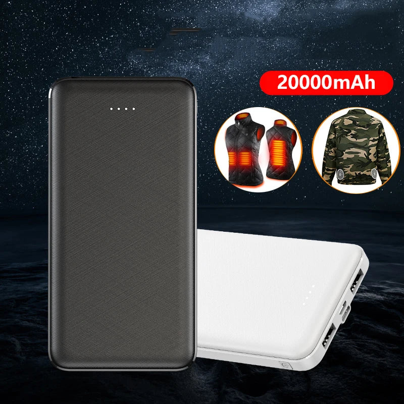 Power Bank 20000mAh 5V 2A Portable Battery Charger for Heated Vest Jacket Air Conditioned Clothing Poverbank for Xiaomi iPhone