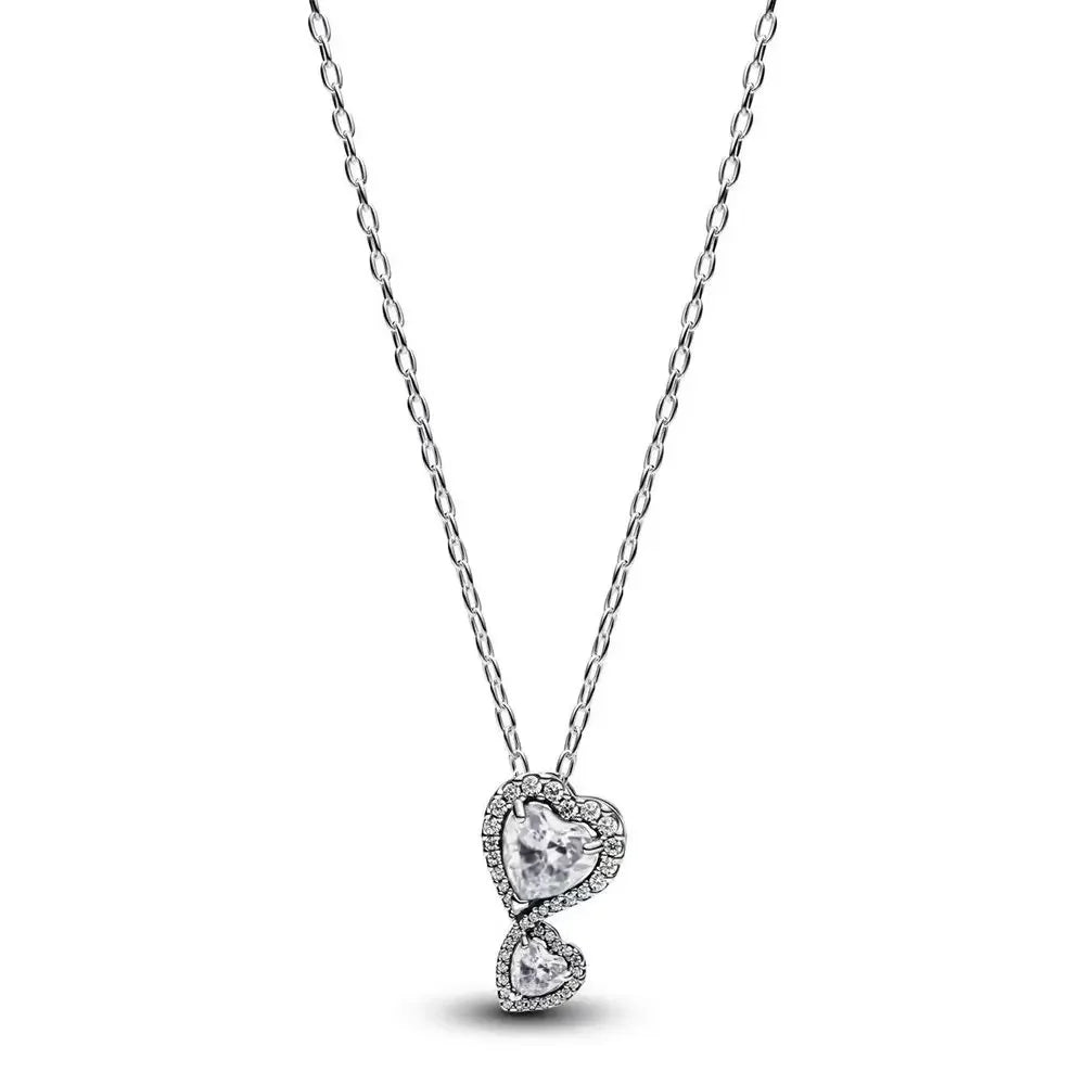 New Original 925 Sterling Silver Butterfly Necklace Star Moon Heart Key Lock Chain Link for Women Jewelry Valentine's Day Gift