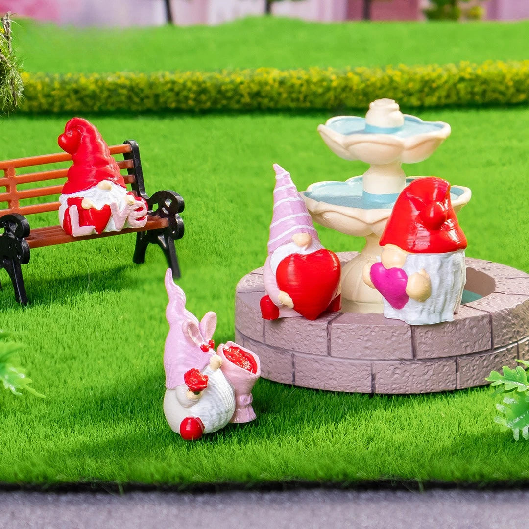 10/20/50pcs Mini Heart Love Dwarf Doll Figurine Miniature Gnome Garden Fairy Landscape Crafts Desktop Valentine's Day Ornament