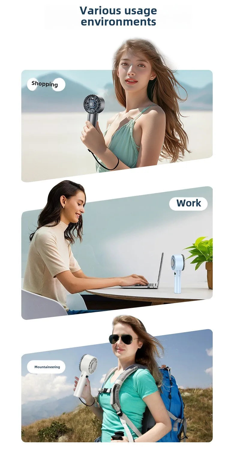 Ice compress high-speed cooling fan handheld fans USB Rechargeable portable mini fan Folding style for Travel,Camping,Outdoor