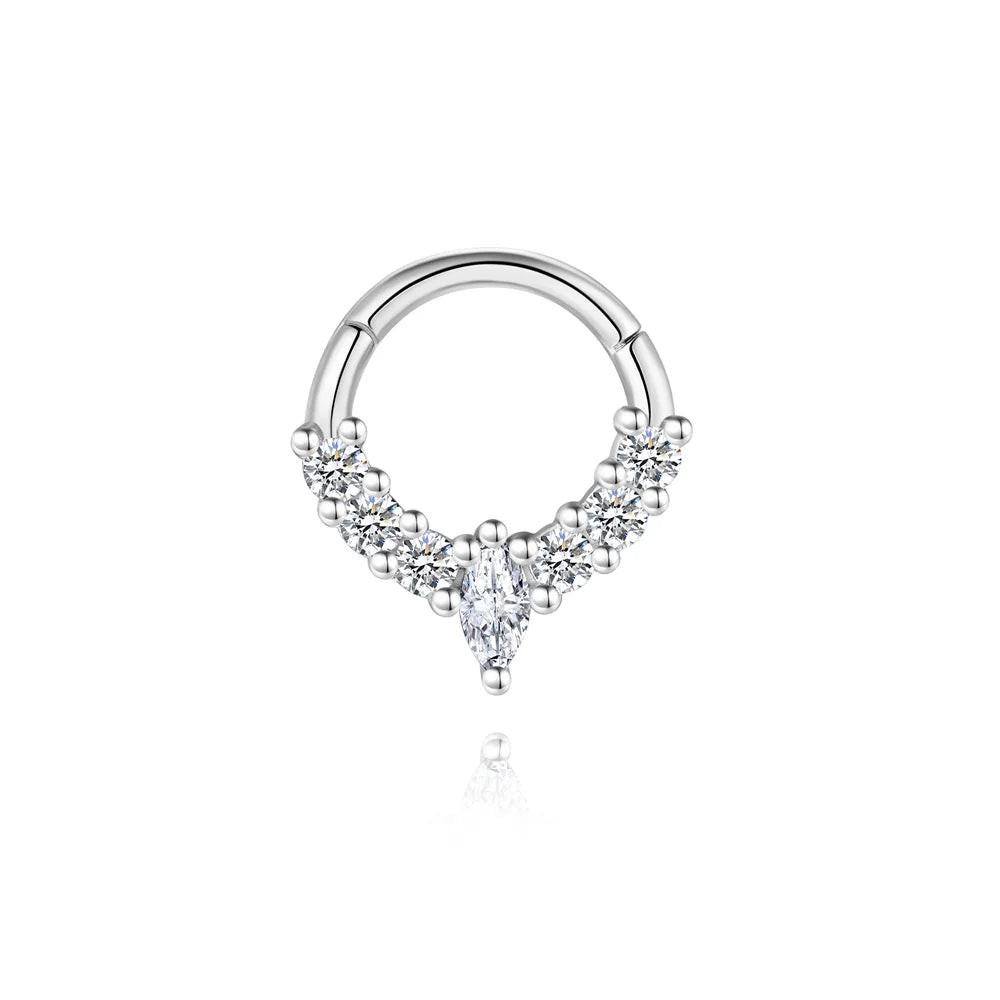 CANNER 1PC Moissanite Spherical Vertical Eight-pointed Star Piercing Earrings 925 Sterling Silver Jewelry Valentine's Day Gift