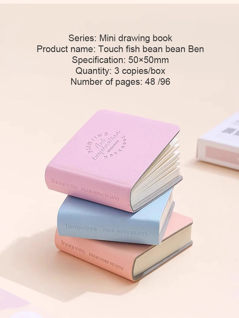 15Pcs 50x50mm Pocket Drawing Book Blank Water Color Thick Paper Mini Sketchbook 200g 48sheets Marker Painting Paper Art Supplies