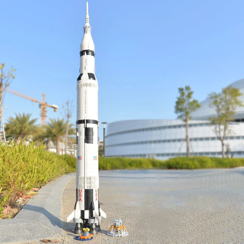 In Stock Apollo Saturn V 100Cm Space Rocket Building Blocks Bricks Moc 21309 Display Kids Adults Toys Christmas Birthday Gifts