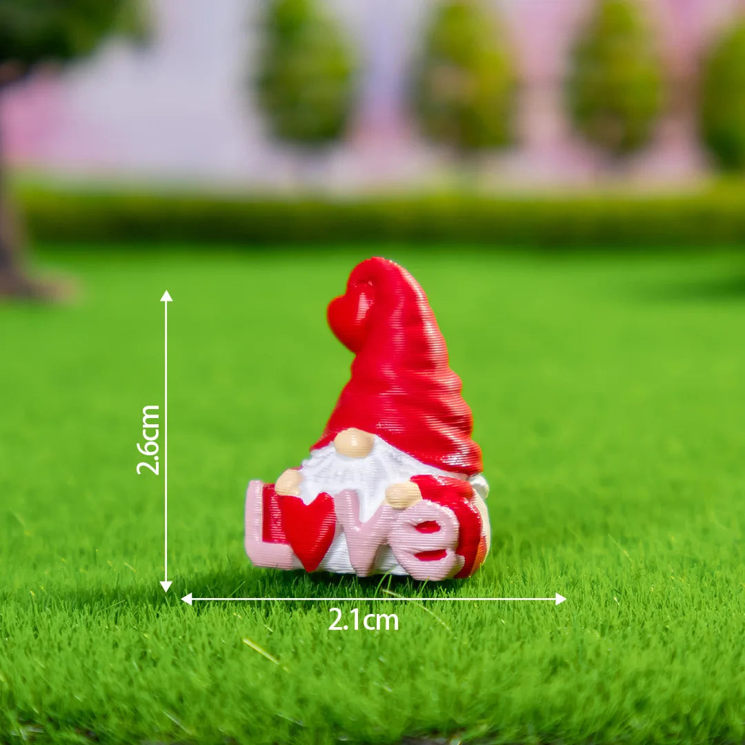 10/20/50pcs Mini Heart Love Dwarf Doll Figurine Miniature Gnome Garden Fairy Landscape Crafts Desktop Valentine's Day Ornament