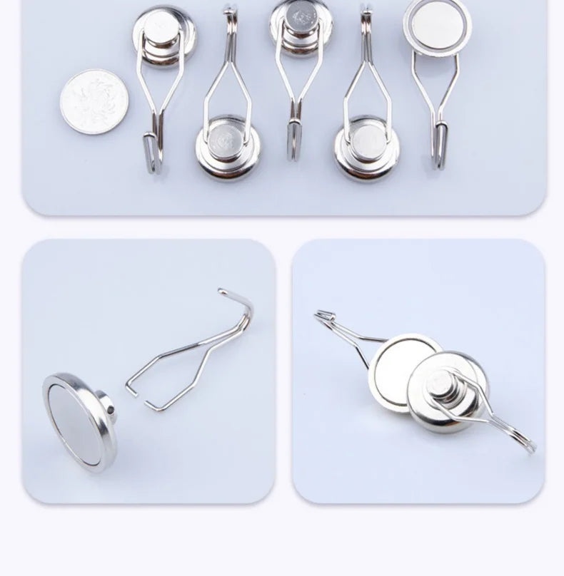 10PCS Strong Magnet Hooks Multi-Purpose Storage Hooks Home Kitchen Bar Storage Hooks Key Storage Hooks Bathroom Hangers