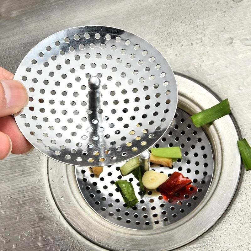 Kitchen Sink Strainer Stopper Stainless Steel Replacement Drain Filter Bathtub Hair Catcher Waste Hole Trap Bathroom Accessories