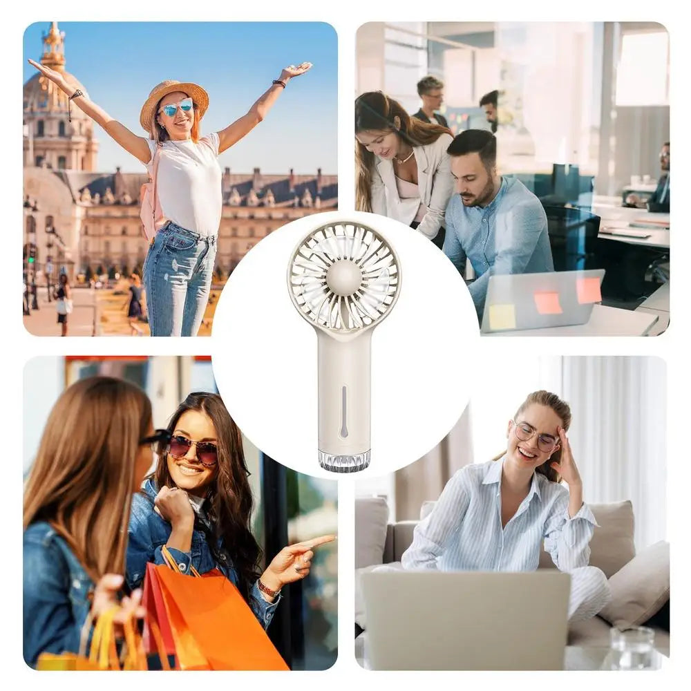 Fan With Mist Handheld Personal Mister Fan 3 Speeds Cooler For Travel Outdoor Electric Cooling Device For Kids Women