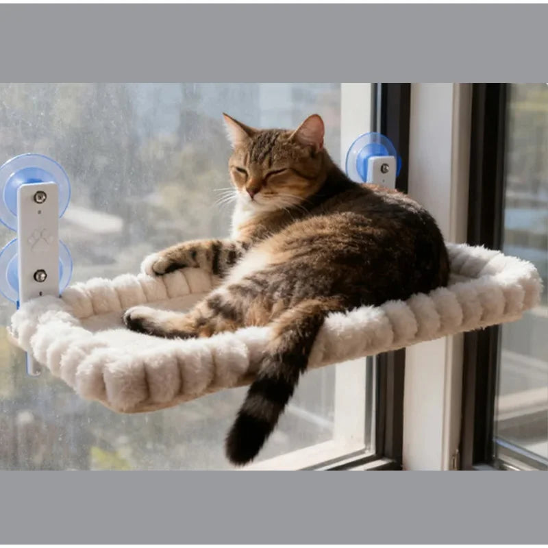 New Winter Cat Hammock Window Habitat Cat Sunbathing Glass Hanging Suction Cup Balcony Pet Nest Foldable Pet Bed Cat Supplies