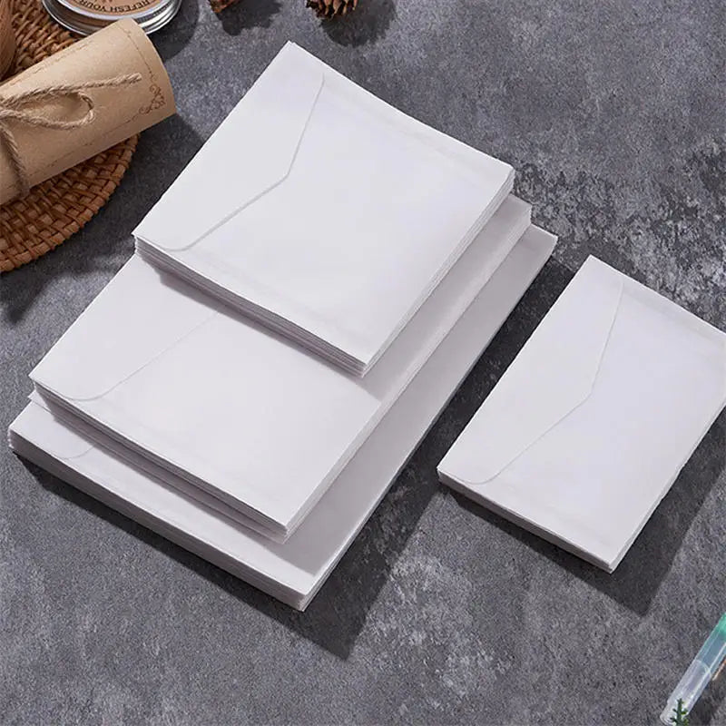 50Pcs/Pack Simple Semi-Transparent Vellum Paper Envelopes Matte Frosted for Postcards Greeting Cards Wedding Invitations