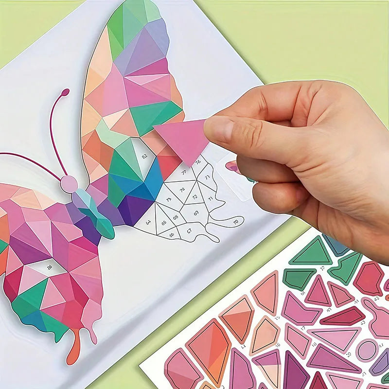 3D Animal Jigsaw Puzzle Stickers DIY Handmade Creative Collage Art Set With Self-Adhesive Paper Back To School Gifts Educational