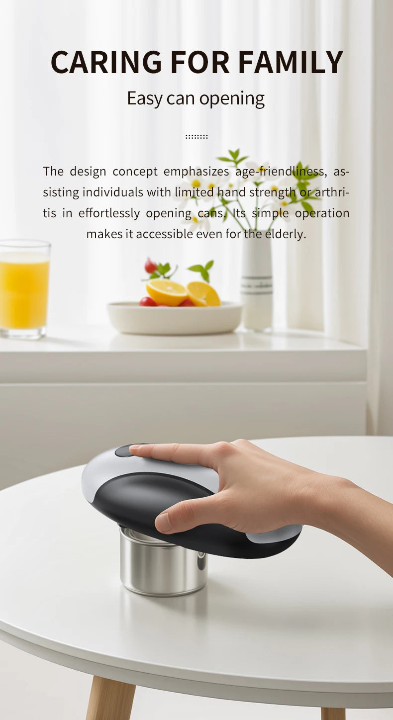 Compact Automatic Electric Can Opener One Touch Portable Kitchen Tool for Jar & Bottle Easy Storage Can Opener Rechargeable