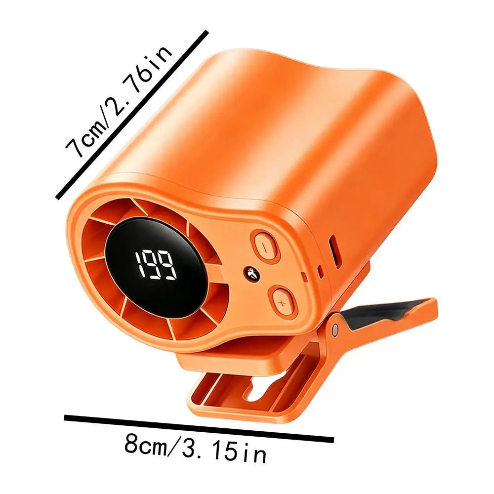 Travel Fan Clip On Low Noise LED Display Waist Clip Fan for Cycling Traveling Fishing Camping Beach Road Trip Jobsite Men Women