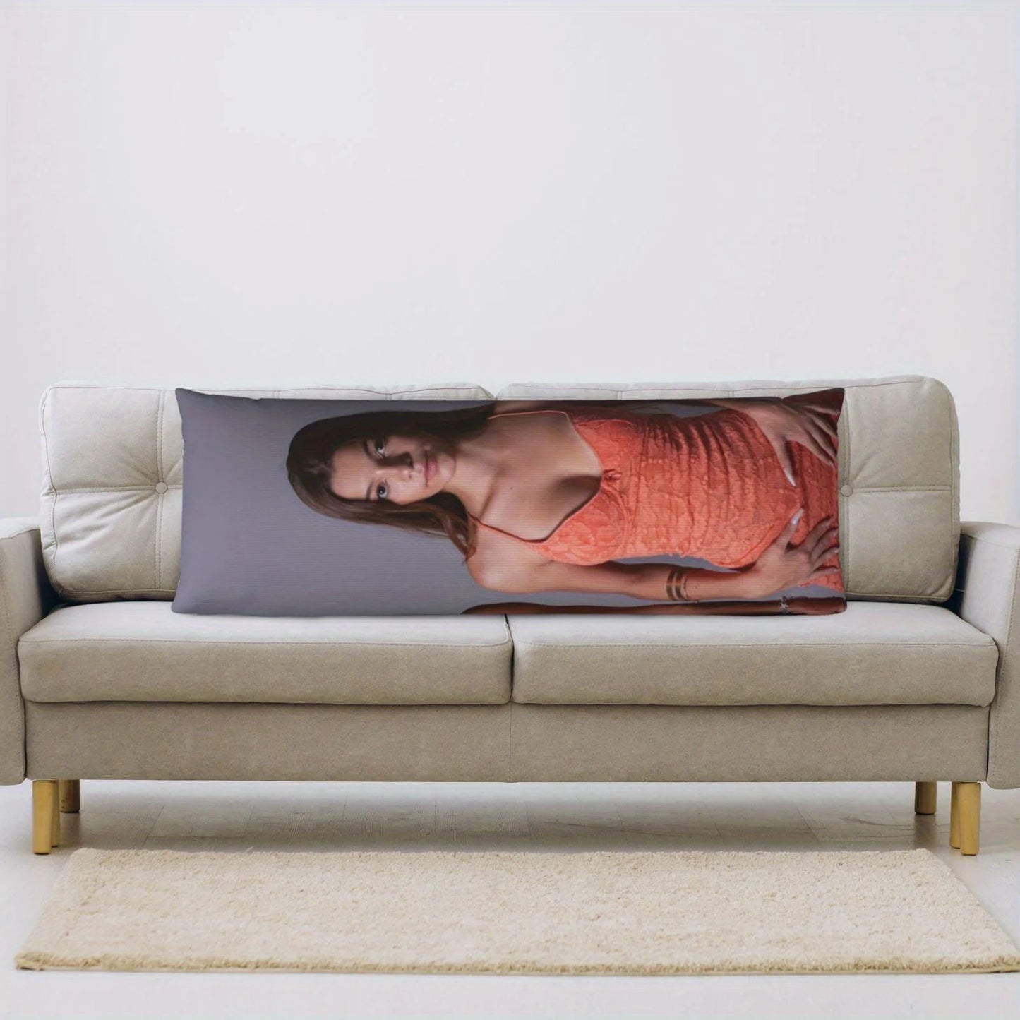 Customize 1 photo pillow cover, personalized 50.8x137.16cm, made of polyester material, modern style, printed zipper design, was