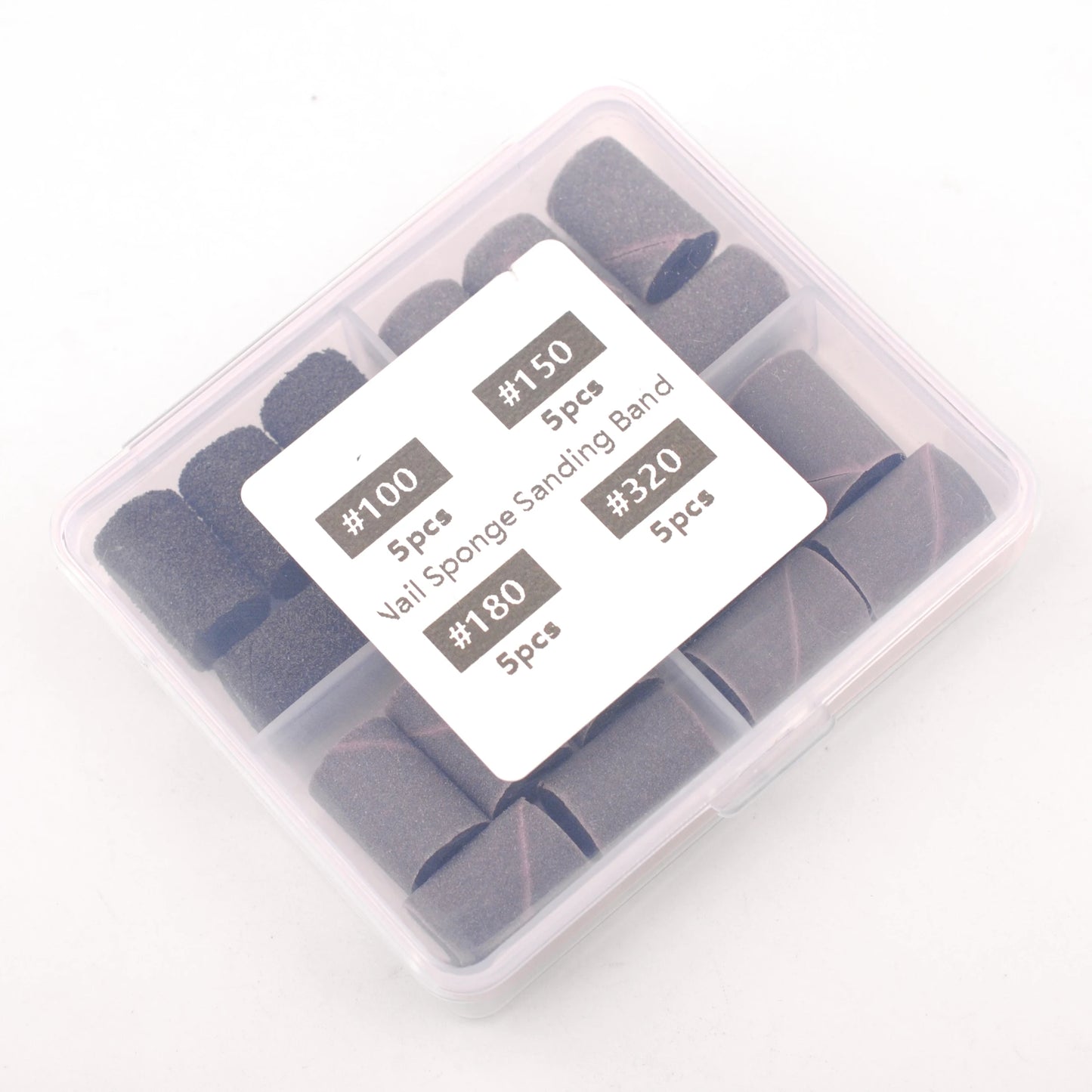 Nail Drill Buffer Bands,Soft Sponge Sanding Bands with 1pc bit,Nail Polish Sanding Buffer Bands, Grit 100#/150#/180# /320#