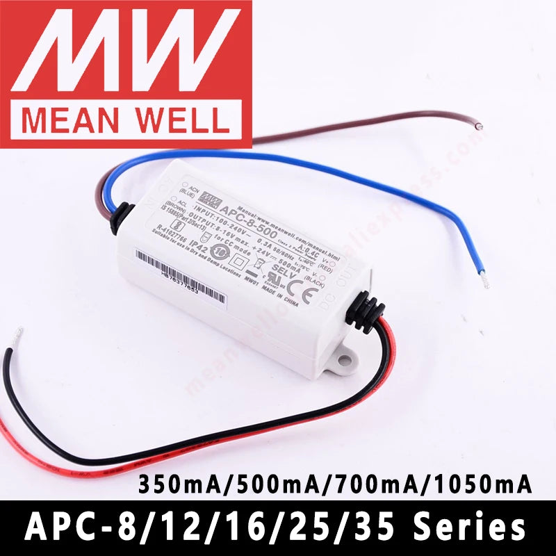 Mean Well APC-8/12/16/25/35-250/350/500/700/1050mA Meanwell Indoor LED lighting SMPS LED Constant Current Switching Power Supply