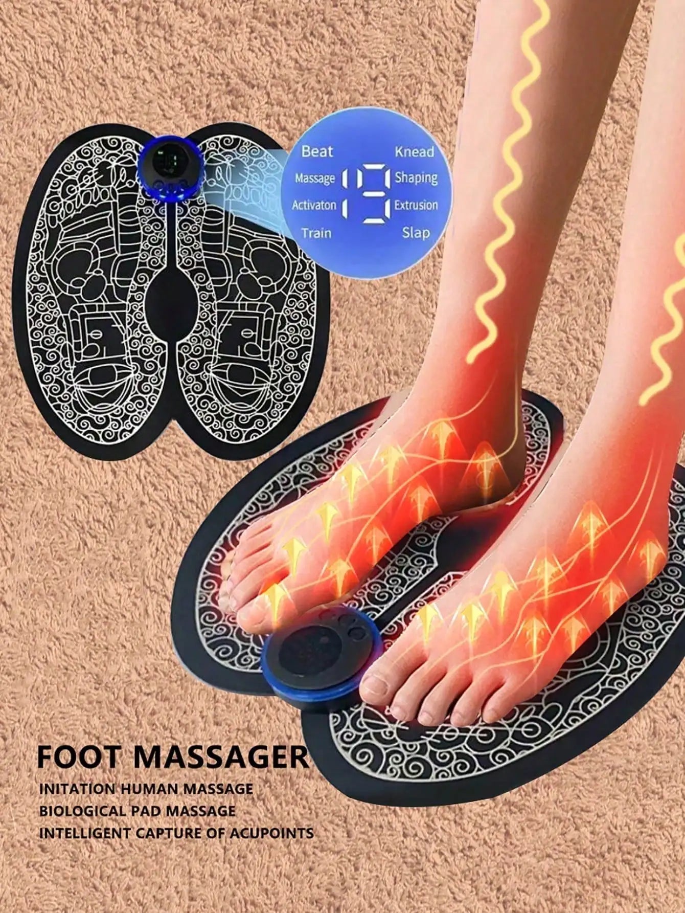 Rechargeable Electric Foot Massager - Improves Blood Circulation And Relaxes Muscles