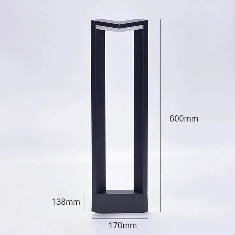 LED 12W Outdoor Landscape Path Lights Black IP65 Waterproof Lawn Post Light Fixture for Lawn Patio Courtyard Driveway Decoration