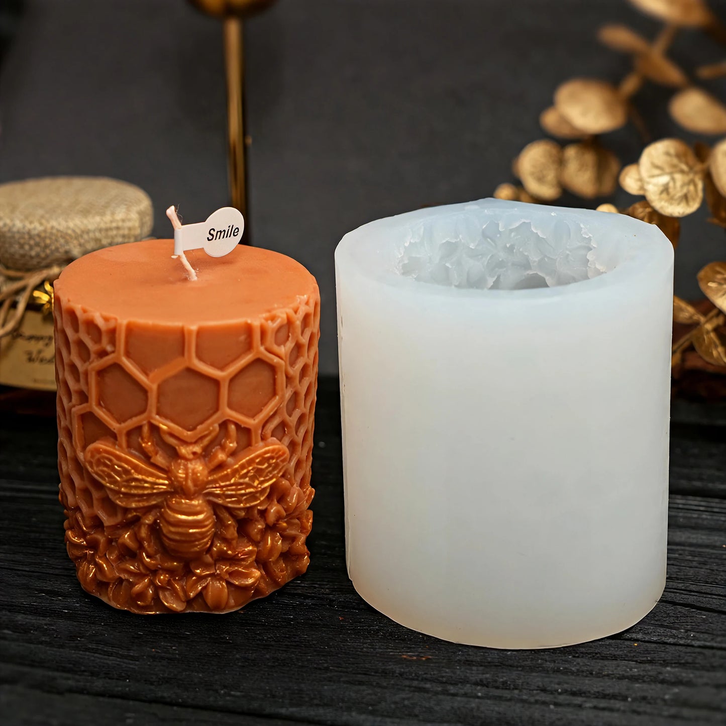 3D Honeycomb Silicone Mold Creative DIY Candle Making Tool Home Decor Handmade Gift Idea for House-shaped Wax Candles