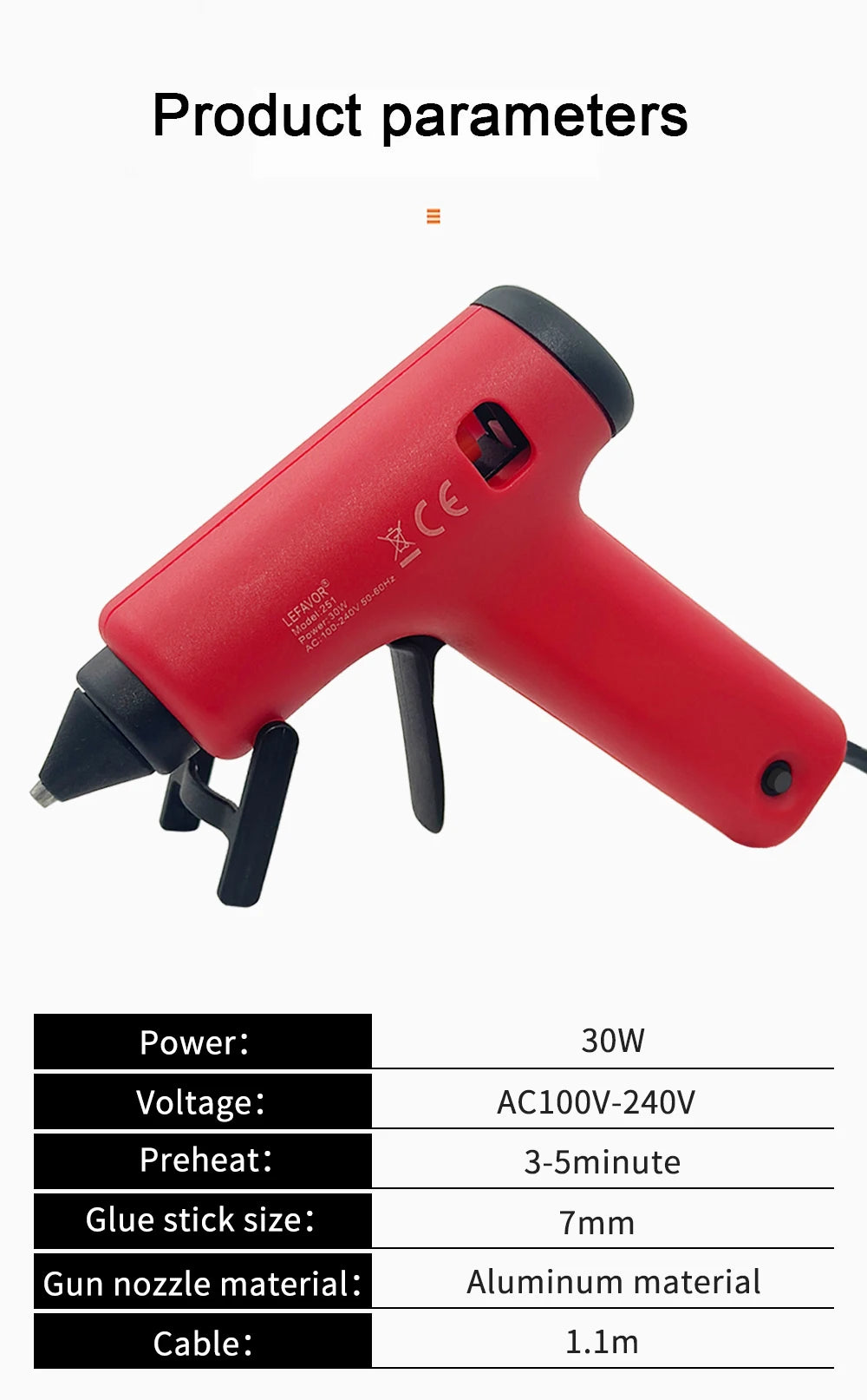 30W Hot Melt Glue Gun Mini Household Industrial Silicone Guns DIY Heat Temperature Thermo Electric Repair Tool With Glue Sticks