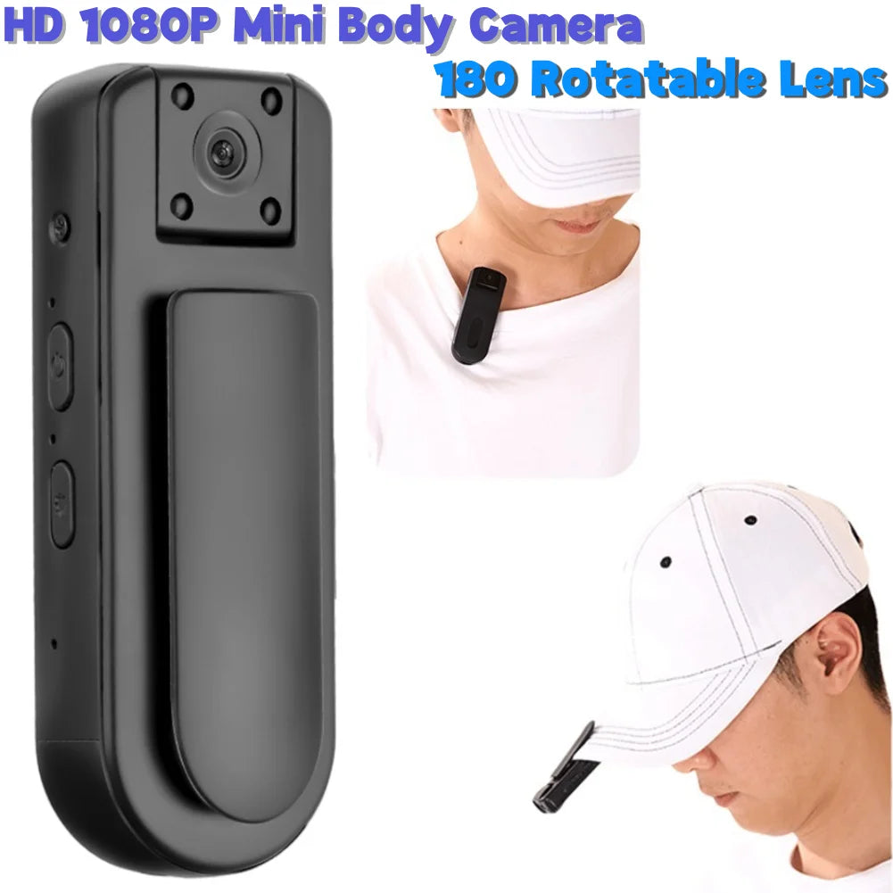 Wearable HD 1080P Worn Bodycam Night Vision WiFi Portable Small Personal Camcorder with Audio & Video Recording Body Worn Cam