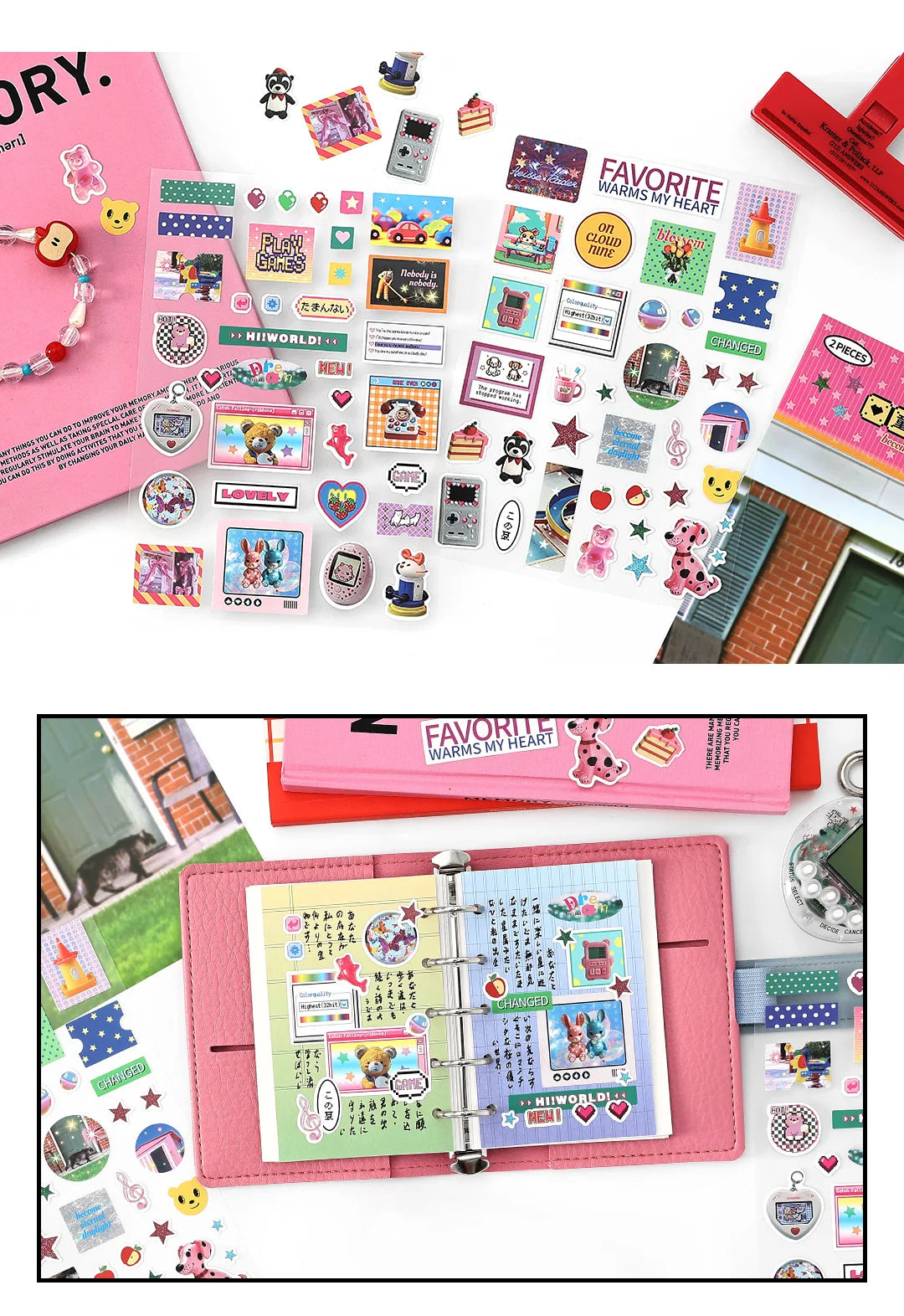 2sheets Kawaii Japanese Childhood Memories Die cut Adhesive Sticker Junk Journal Collage Decoration Scrapbook Diary Cute Sticker