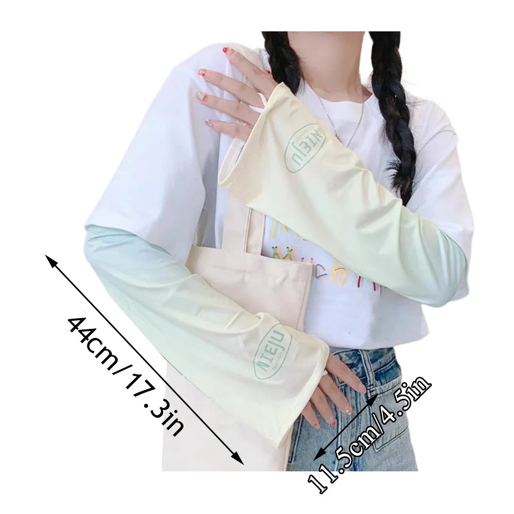 Loose Cycling Arm Sleeves Ice Fabric  UV Protection Sunscreen Running Sleeve Outdoor Sport Cycling Arm Warmers Men Women YZL05