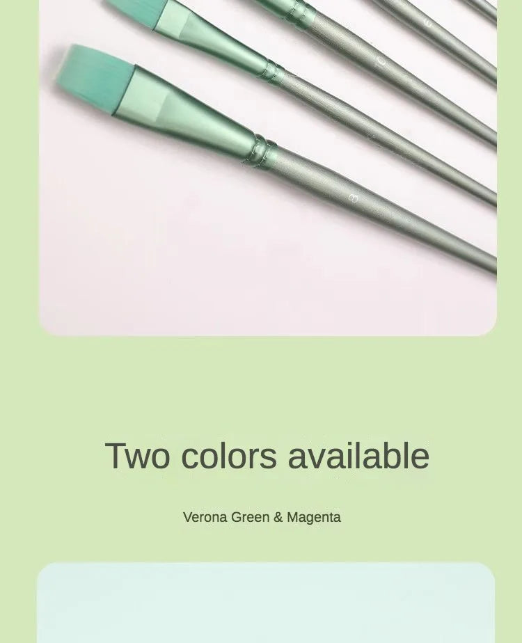 Watercolor Brush Set Pointed Round Flat Head Soft Hair Beginner's Art Student Hand Drawn Watercolor Nylon Painting Material