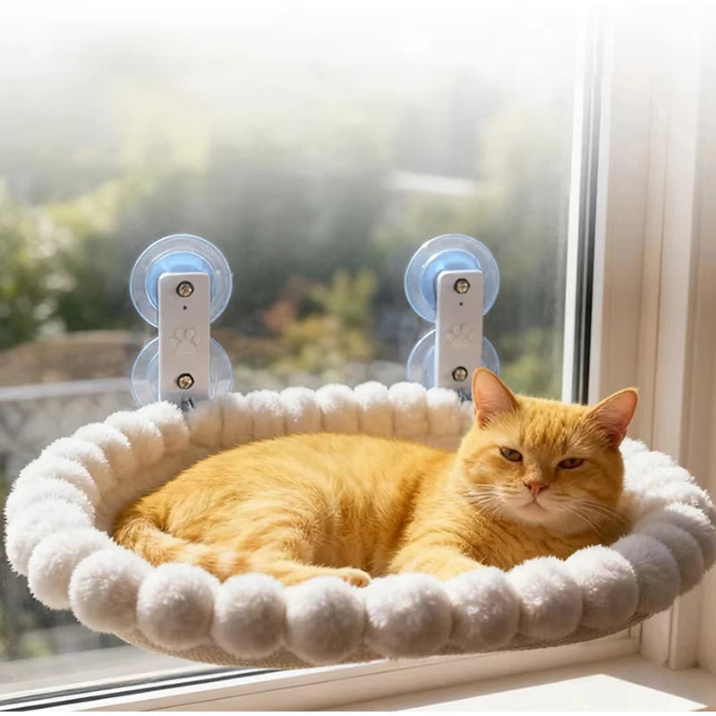 New Winter Cat Hammock Window Habitat Cat Sunbathing Glass Hanging Suction Cup Balcony Pet Nest Foldable Pet Bed Cat Supplies