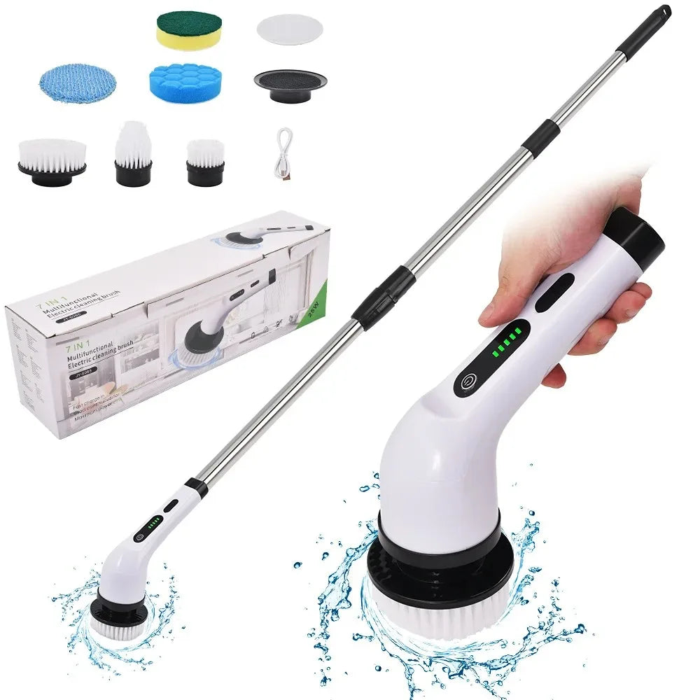 Cordless Electric Spin Scrubber For Kitchen Bathroom Toilet Tile Grout Cleaning Household Multipurpose Power Brush