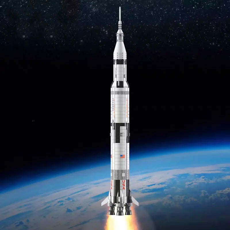 New 1969 pieces; 92176 New type rocket spaceship building block spacecraft model kit launcher brick toys children birthday gift