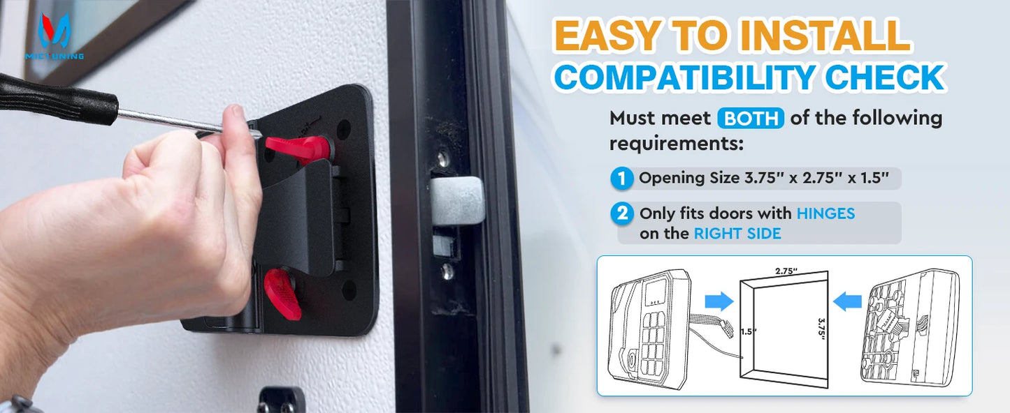 MICTUNING Keyless RV Door Lock,Multiple Unlocking Methods,Remote Key Range Up to 50FT, Heavy Duty Steel Waterproof For Campers