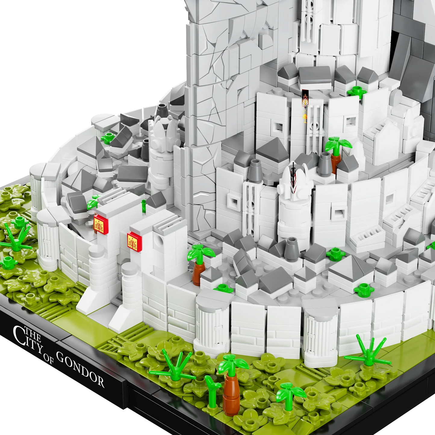 MOC The Rings Minas White City Tirith Street View Architecture Model Building Block Movie Scene Puzzle Toys Gifts 2211PCS